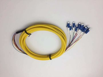 Single Mode Fiber Optic Pigtail LC/UPC 6/12 Fibers Color Coded 1.5m OFNR Long Lifespan